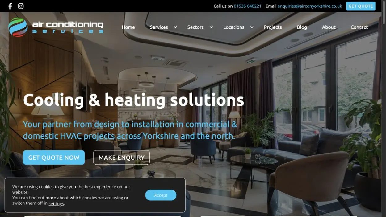 Air Conditioning Services Yorkshire website