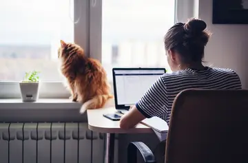 Woman working from home