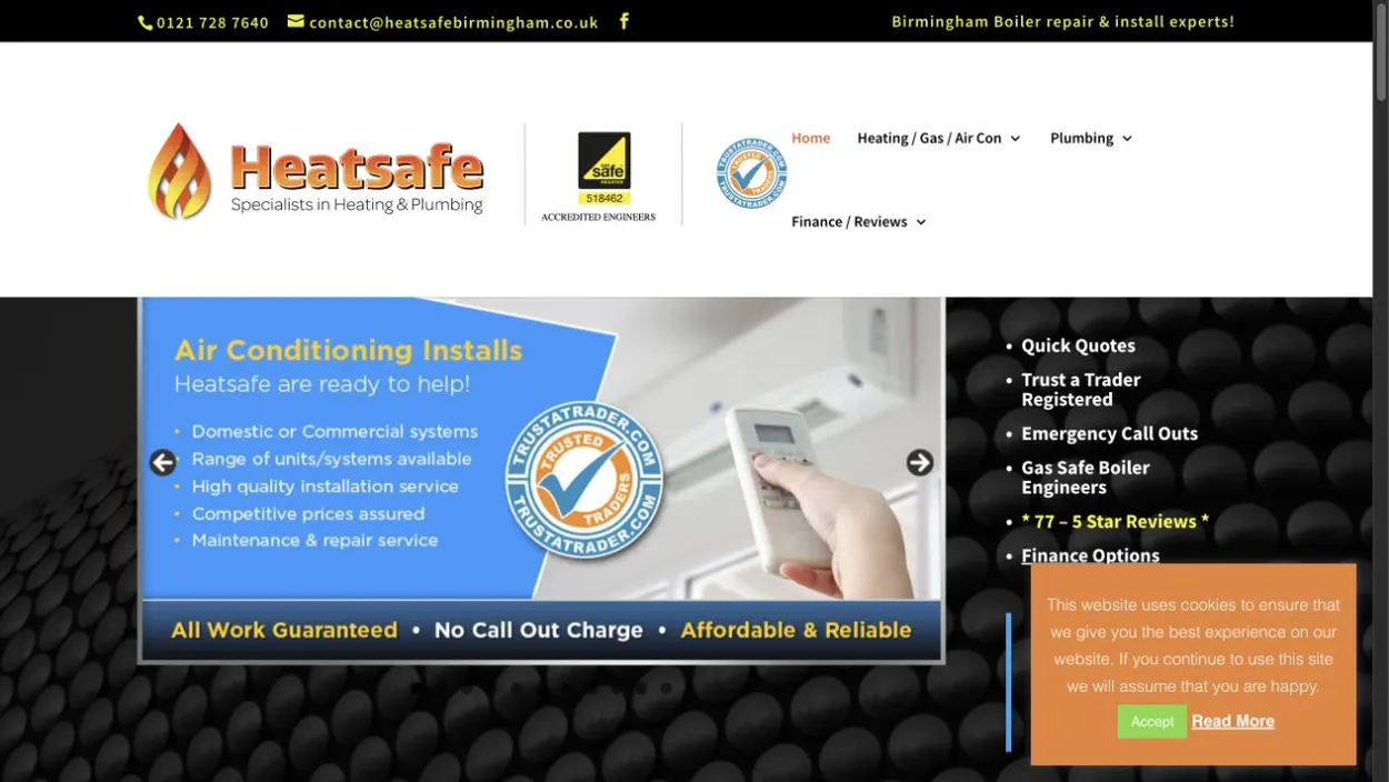 Heatsafe Birmingham website
