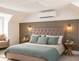 modern bedroom with aircon