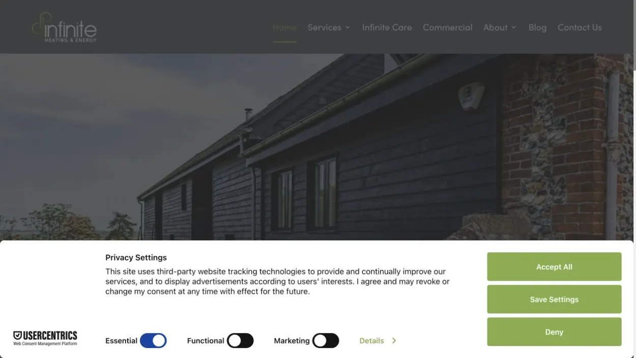 Infinite Heating & Energy website