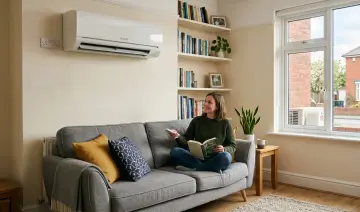 a split ac uk system in a living room