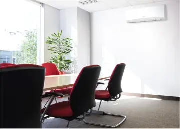Mitsubishi PKA-M 32 air conditioner in a meeting room