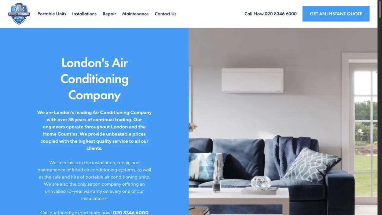 The Air Conditioning Company website